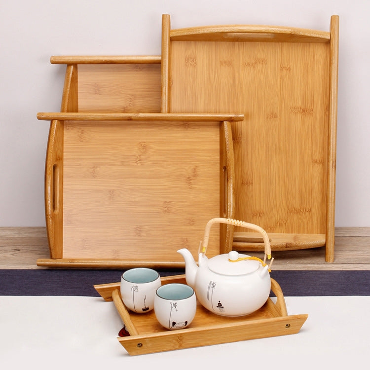 Bamboo Binaural Tea Set Tray Bread Display Tray, Size: 51x34.5cm