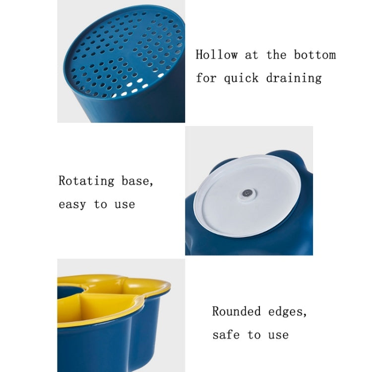Rotatable Hot Pot Vegetable & Fruit Platter Household Compartment Plastic Two Layers Drain Basin