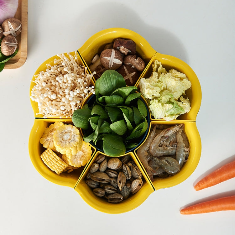 Rotatable Hot Pot Vegetable & Fruit Platter Household Compartment Plastic Two Layers Drain Basin