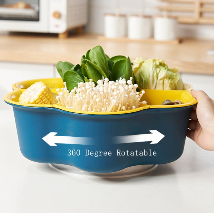 Rotatable Hot Pot Vegetable & Fruit Platter Household Compartment Plastic Two Layers Drain Basin