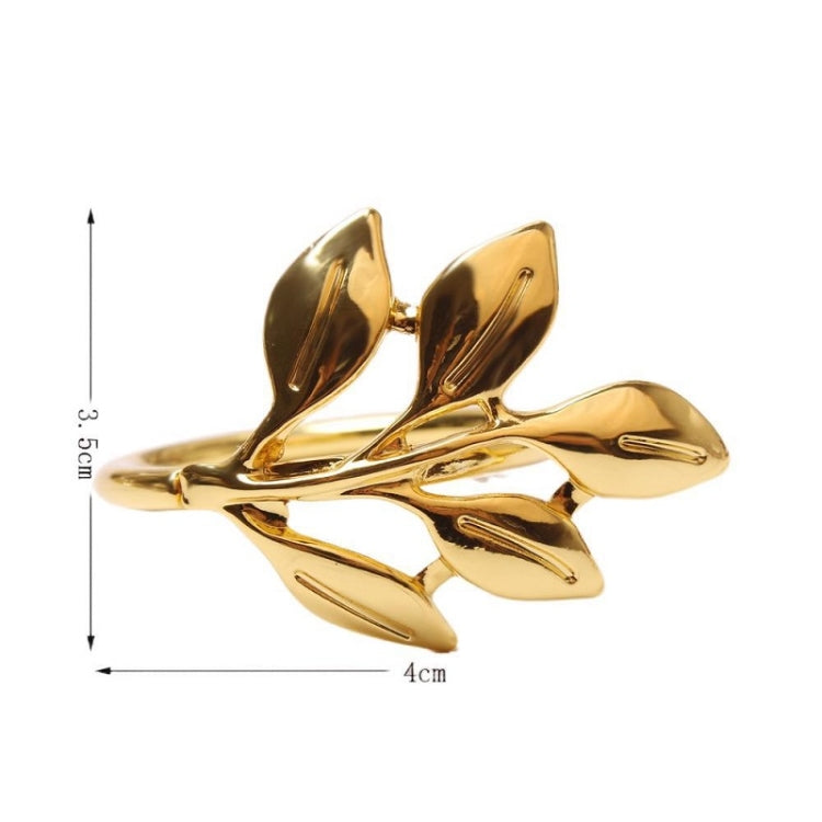 6 PCS Electroplating Leaf Shape Napkin Buckle Wedding Hotel Napkin Ring