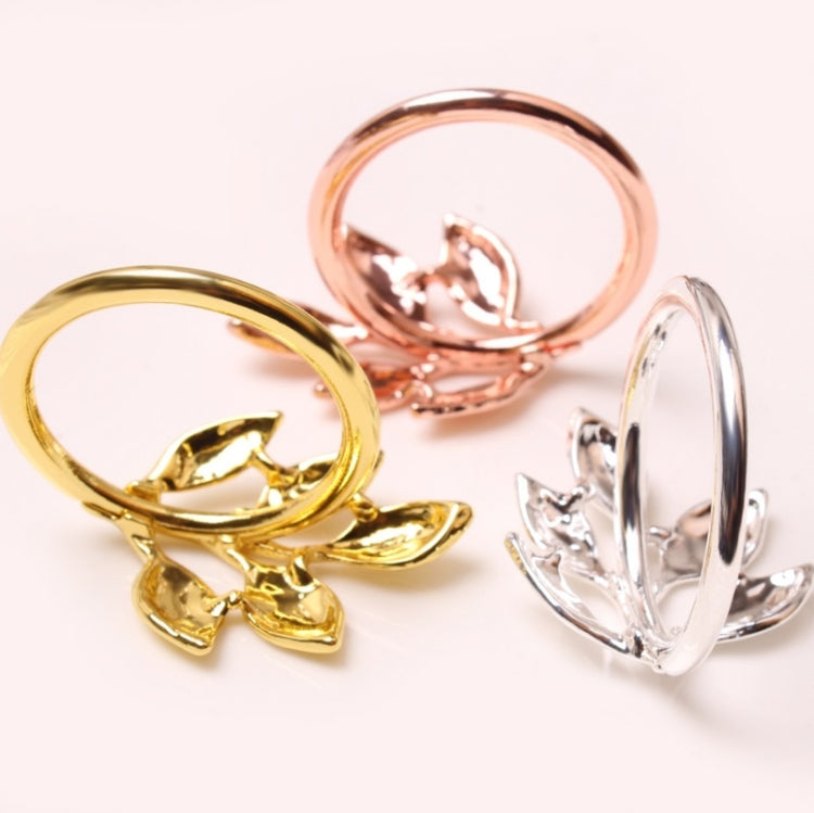 6 PCS Electroplating Leaf Shape Napkin Buckle Wedding Hotel Napkin Ring