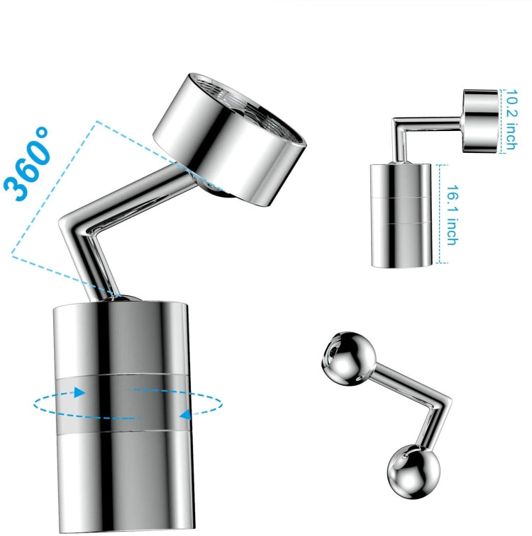 720-Degree Universal Rotating Faucet Anti-Splash Spout Filter Dual-Function Faucet, Specification: Three Sections