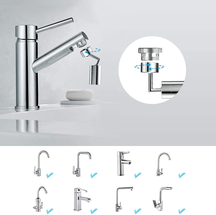720-Degree Universal Rotating Faucet Anti-Splash Spout Filter Dual-Function Faucet, Specification: Three Sections