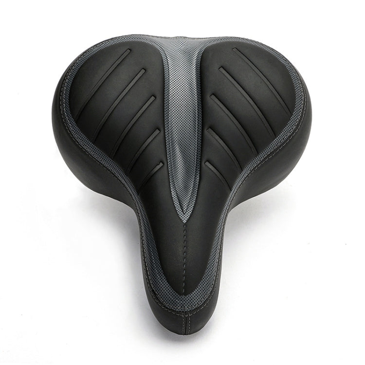Bicycle Seat Cushion Shock-Absorbing Stripe Bicycle Saddle Sports Seat Package Bicycle Accessories(Black)