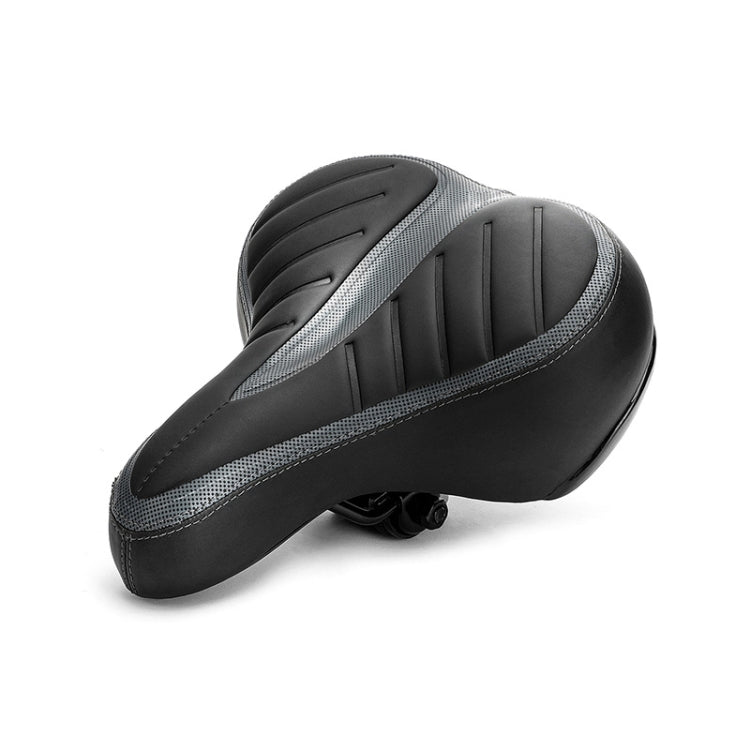 Bicycle Seat Cushion Shock-Absorbing Stripe Bicycle Saddle Sports Seat Package Bicycle Accessories(Black)