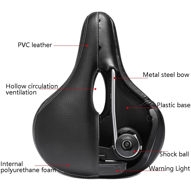 Bicycle Seat USB Charging Taillight Seat Bicycle Seat Saddle(Black)