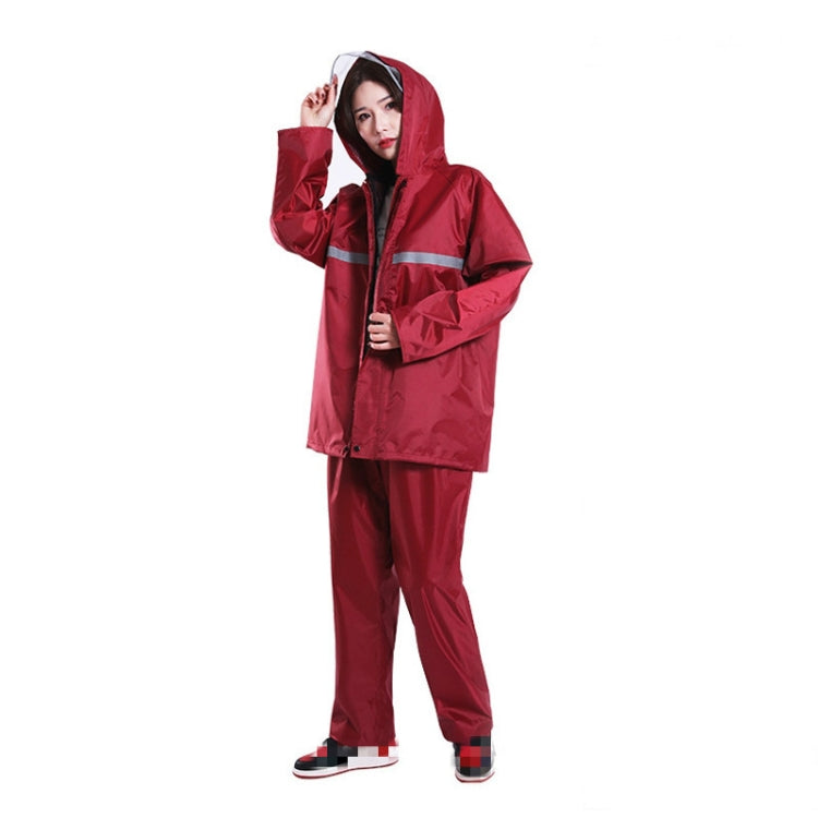Thickened Labor Protection Reflective Raincoat Rain Pants Split Suit Adult Outdoor Oxford Cloth Riding Duty Raincoat, Size: L
