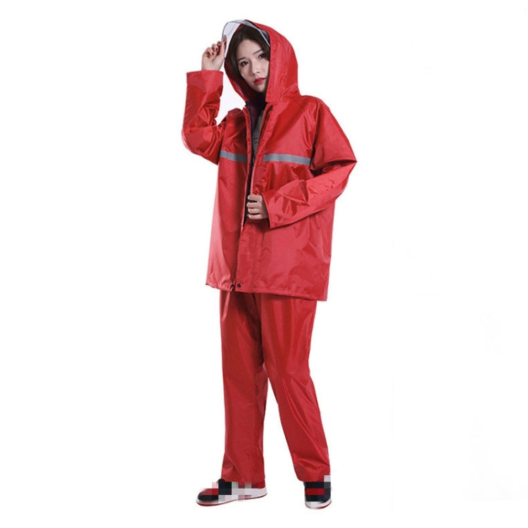 Thickened Labor Protection Reflective Raincoat Rain Pants Split Suit Adult Outdoor Oxford Cloth Riding Duty Raincoat, Size: XL