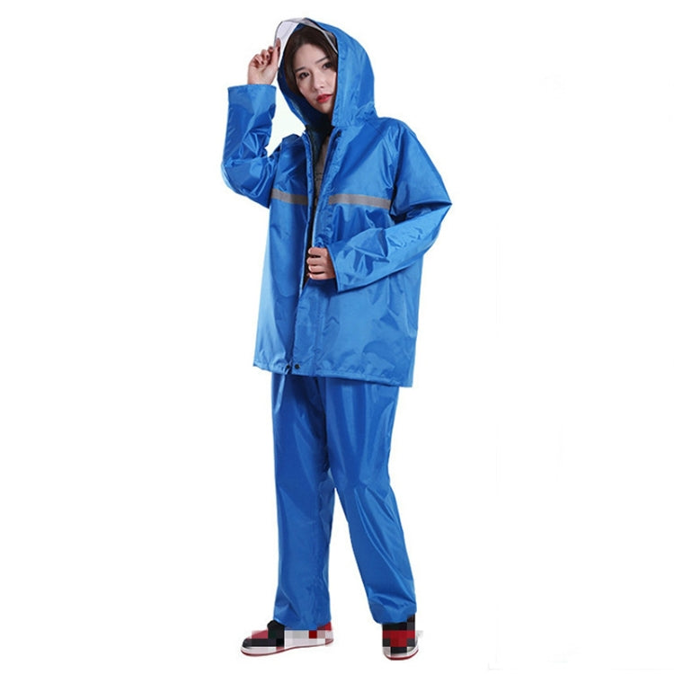 Thickened Labor Protection Reflective Raincoat Rain Pants Split Suit Adult Outdoor Oxford Cloth Riding Duty Raincoat, Size: XXL