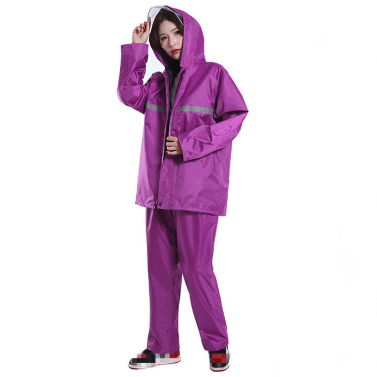 Thickened Labor Protection Reflective Raincoat Rain Pants Split Suit Adult Outdoor Oxford Cloth Riding Duty Raincoat, Size: XXL