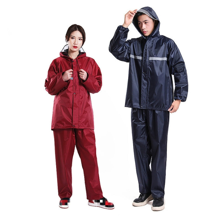Thickened Labor Protection Reflective Raincoat Rain Pants Split Suit Adult Outdoor Oxford Cloth Riding Duty Raincoat, Size: 4XL