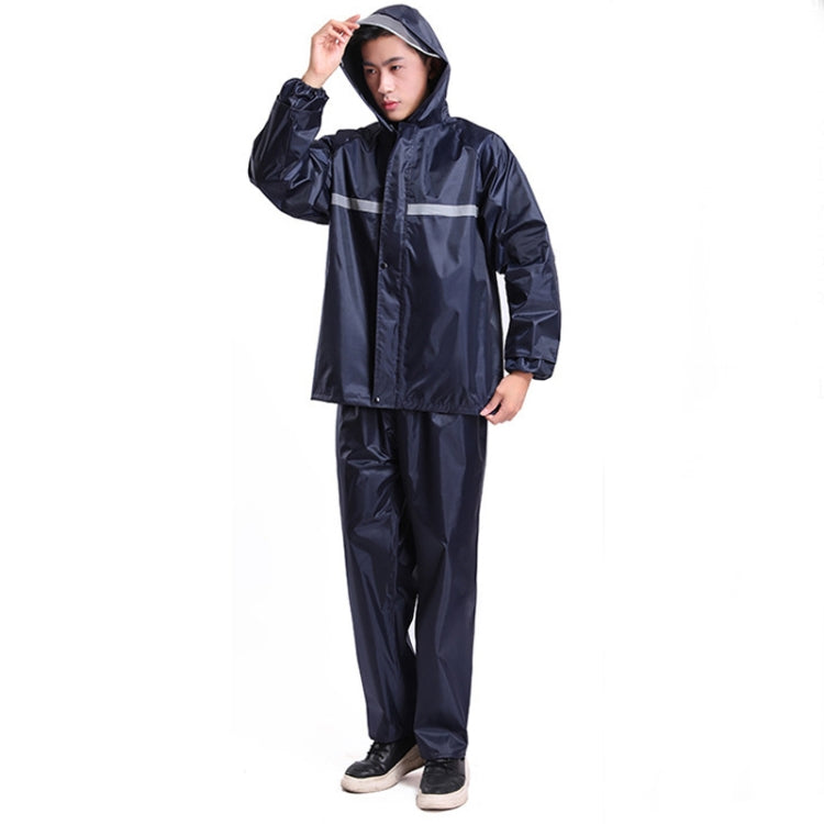 Thickened Labor Protection Reflective Raincoat Rain Pants Split Suit Adult Outdoor Oxford Cloth Riding Duty Raincoat, Size: 5XL
