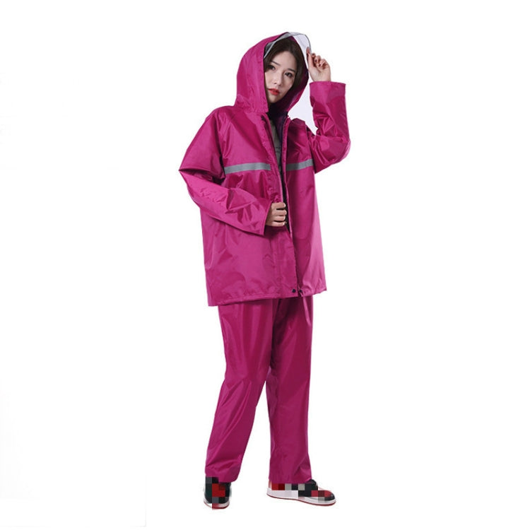 Thickened Labor Protection Reflective Raincoat Rain Pants Split Suit Adult Outdoor Oxford Cloth Riding Duty Raincoat, Size: 5XL