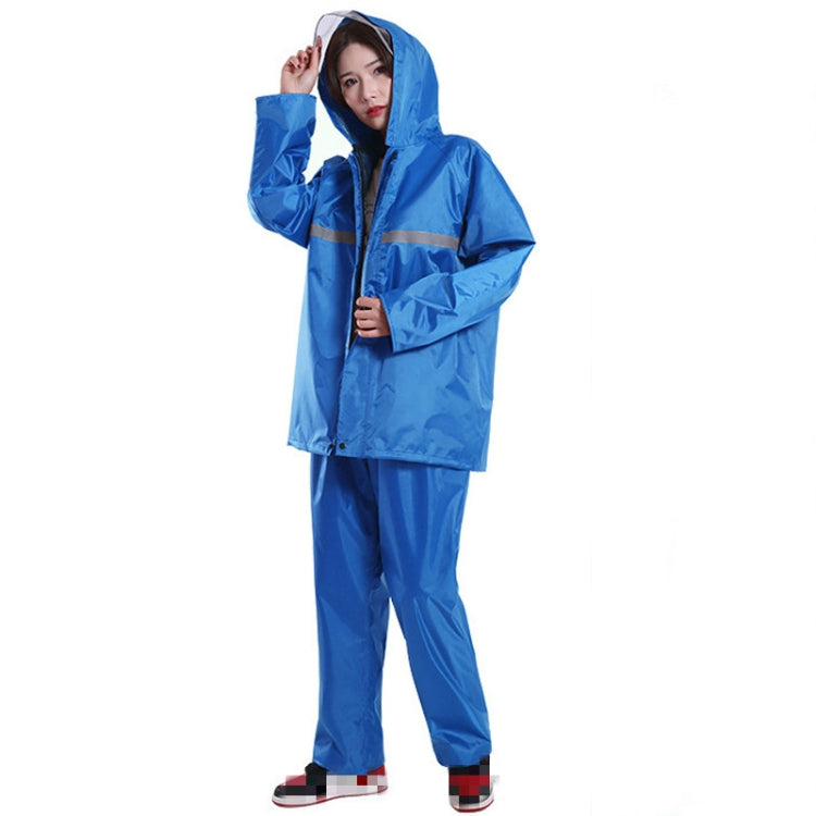 Thickened Labor Protection Reflective Raincoat Rain Pants Split Suit Adult Outdoor Oxford Cloth Riding Duty Raincoat, Size: 5XL