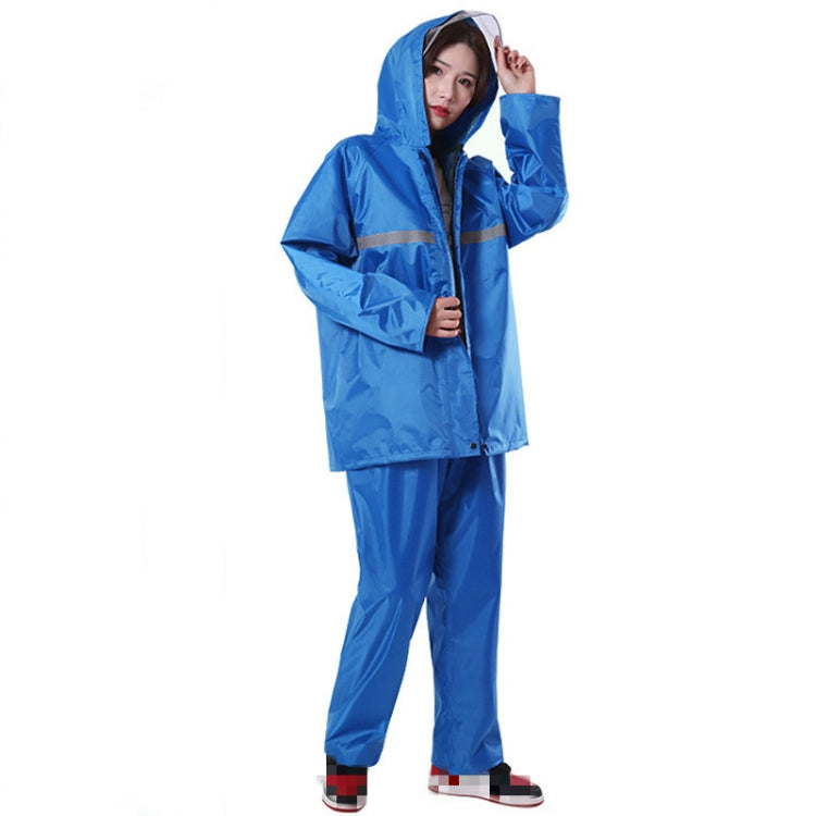 Thickened Labor Protection Reflective Raincoat Rain Pants Split Suit Adult Outdoor Oxford Cloth Riding Duty Raincoat, Size: 5XL
