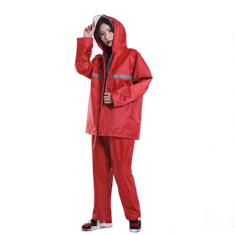 Thickened Labor Protection Reflective Raincoat Rain Pants Split Suit Adult Outdoor Oxford Cloth Riding Duty Raincoat, Size: 5XL