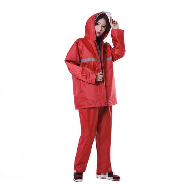 Thickened Labor Protection Reflective Raincoat Rain Pants Split Suit Adult Outdoor Oxford Cloth Riding Duty Raincoat, Size: 5XL