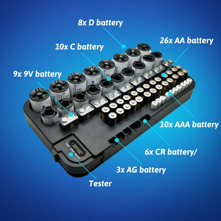 MZK019 Multifunctional Battery Test Battery Strength Indicator Storage Box