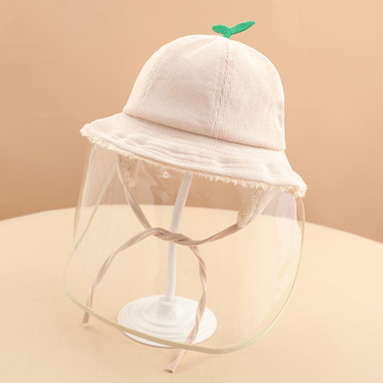 Autumn Winter Velvet Anti-Saliva Splash Anti-Spitting Anti-Fog Anti-Oil Baby Kids Cap Removable Face Shield  For 6-18 Months