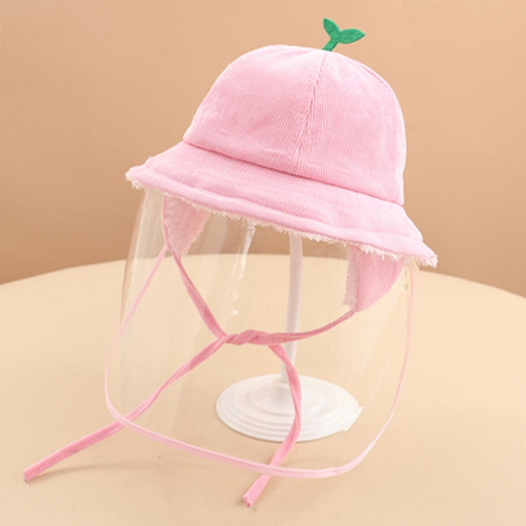 Autumn Winter Velvet Anti-Saliva Splash Anti-Spitting Anti-Fog Anti-Oil Baby Kids Cap Removable Face Shield  For 6-18 Months