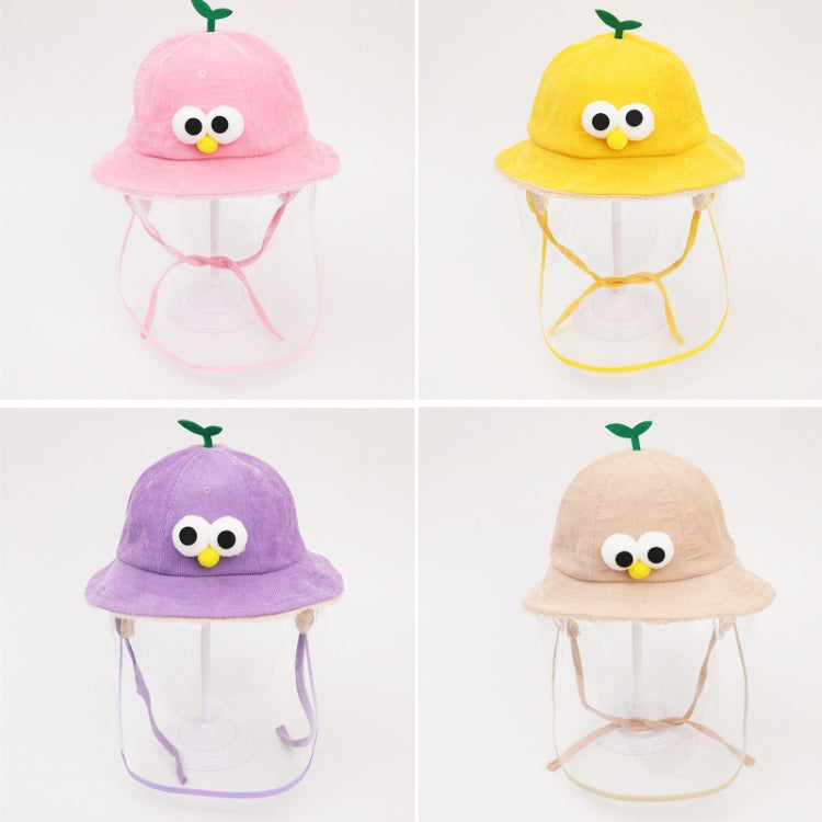 Autumn Winter Velvet Anti-Saliva Splash Anti-Spitting Anti-Fog Anti-Oil Baby Kids Cap Removable Face Shield  For 6-18 Months
