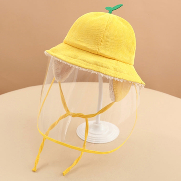 Autumn Winter Velvet Anti-Saliva Splash Anti-Spitting Anti-Fog Anti-Oil Baby Kids Cap Removable Face Shield  For 2-6 Years Old