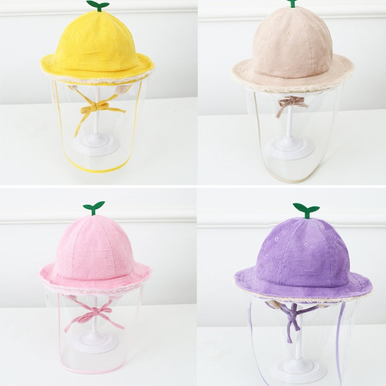 Autumn Winter Velvet Anti-Saliva Splash Anti-Spitting Anti-Fog Anti-Oil Baby Kids Cap Removable Face Shield  For 2-6 Years Old
