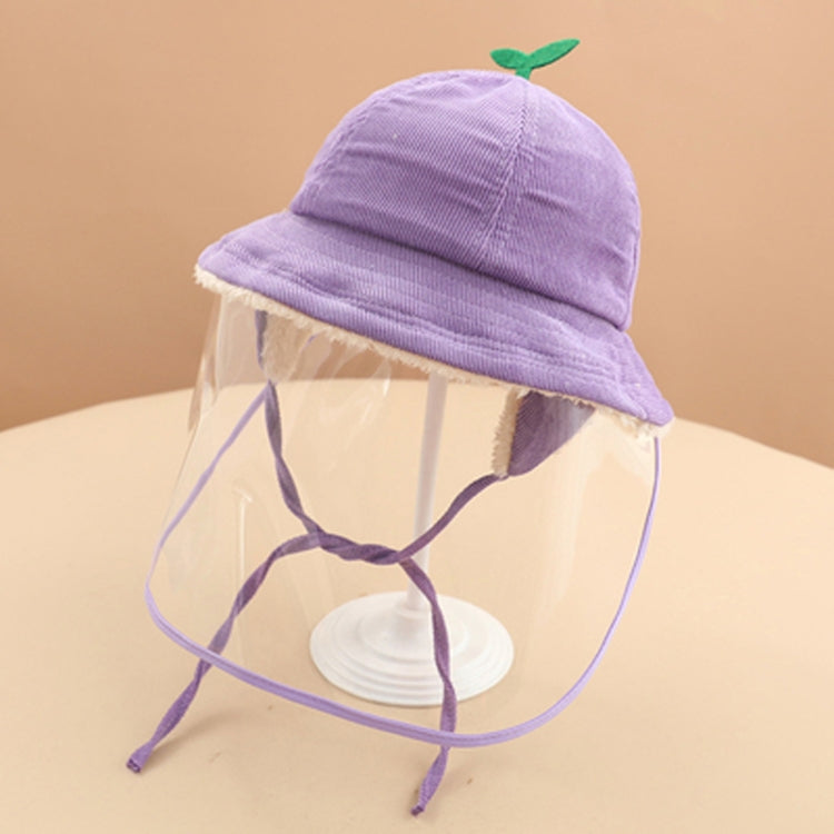 Autumn Winter Velvet Anti-Saliva Splash Anti-Spitting Anti-Fog Anti-Oil Baby Kids Cap Removable Face Shield  For 2-6 Years Old