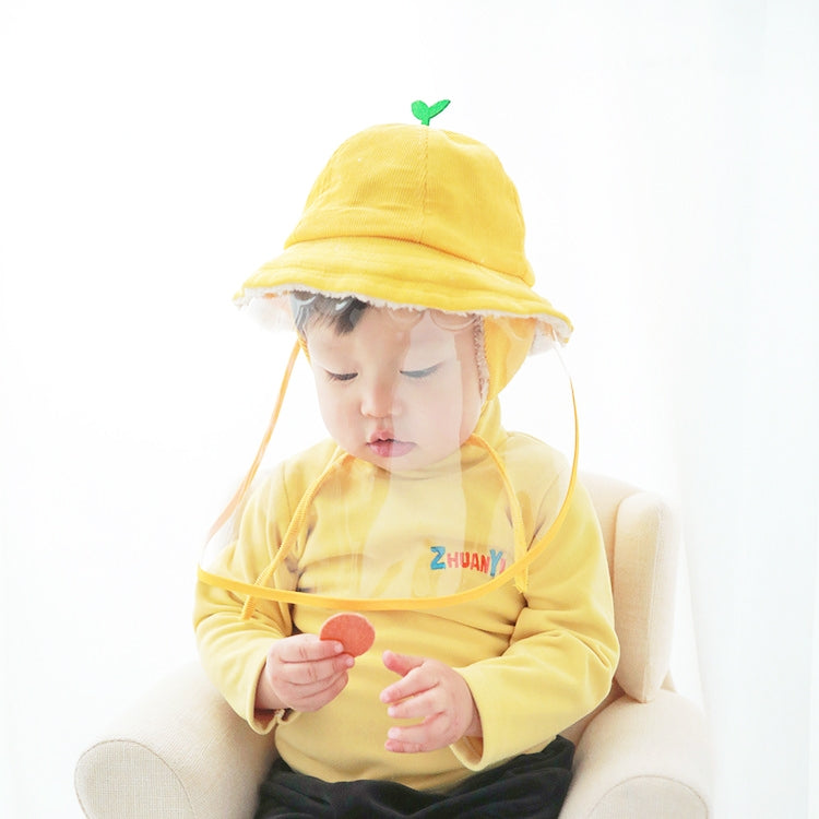 Autumn Winter Velvet Anti-Saliva Splash Anti-Spitting Anti-Fog Anti-Oil Baby Kids Cap Removable Face Shield  For 2-6 Years Old