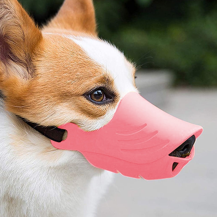 Dog Muzzle Cover Tedike Fund Fur Dog Muzzle Cover Anti-Bite Mouth Cover Silicone Supplies, Specification: S