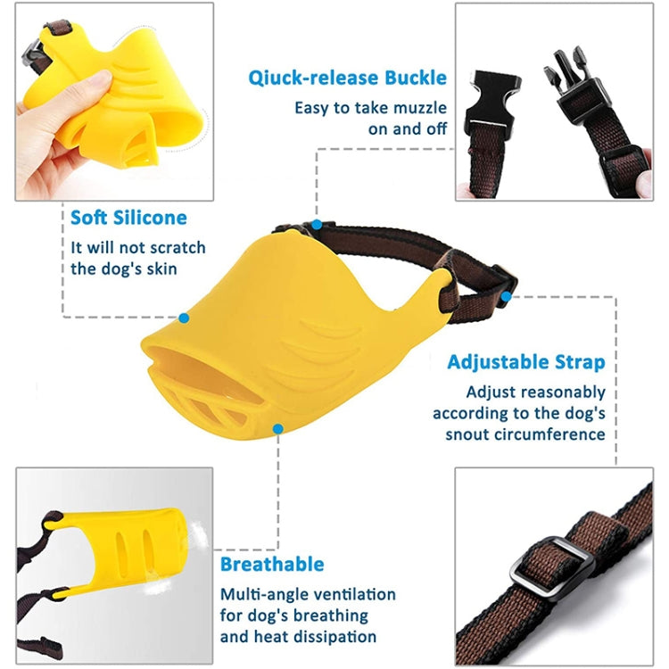 Dog Muzzle Cover Tedike Fund Fur Dog Muzzle Cover Anti-Bite Mouth Cover Silicone Supplies, Specification: S