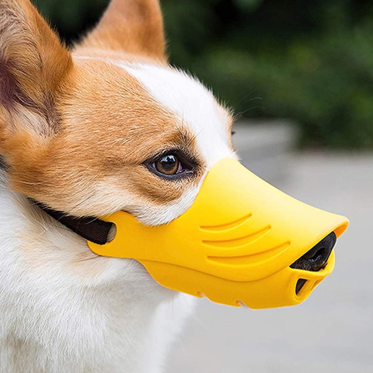 Dog Muzzle Cover Tedike Fund Fur Dog Muzzle Cover Anti-Bite Mouth Cover Silicone Supplies, Specification: L
