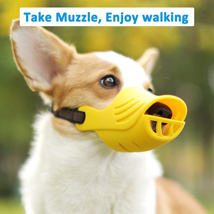 Dog Muzzle Cover Tedike Fund Fur Dog Muzzle Cover Anti-Bite Mouth Cover Silicone Supplies, Specification: L