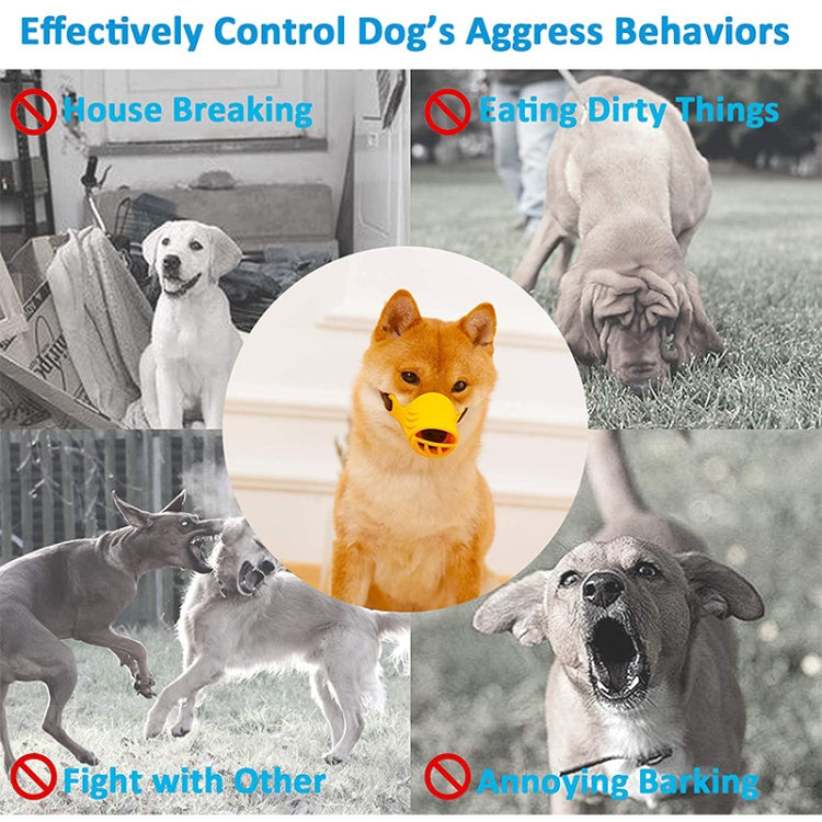Dog Muzzle Cover Tedike Fund Fur Dog Muzzle Cover Anti-Bite Mouth Cover Silicone Supplies, Specification: L