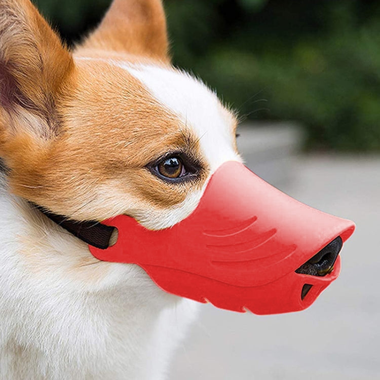 Dog Muzzle Cover Tedike Fund Fur Dog Muzzle Cover Anti-Bite Mouth Cover Silicone Supplies, Specification: XL