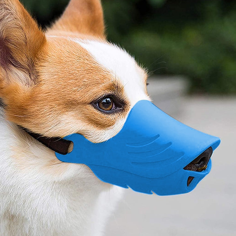 Dog Muzzle Cover Tedike Fund Fur Dog Muzzle Cover Anti-Bite Mouth Cover Silicone Supplies, Specification: XL