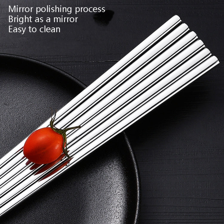5 Pairs 304 Stainless Steel Chopsticks Household Non-Slip Chopsticks