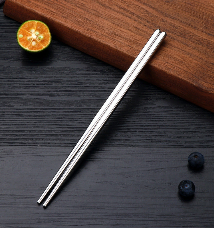 10 Pairs 304 Stainless Steel Chopsticks Non-Slip Tableware Children Chopsticks