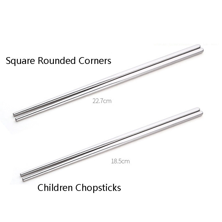 10 Pairs 304 Stainless Steel Chopsticks Non-Slip Tableware Children Chopsticks