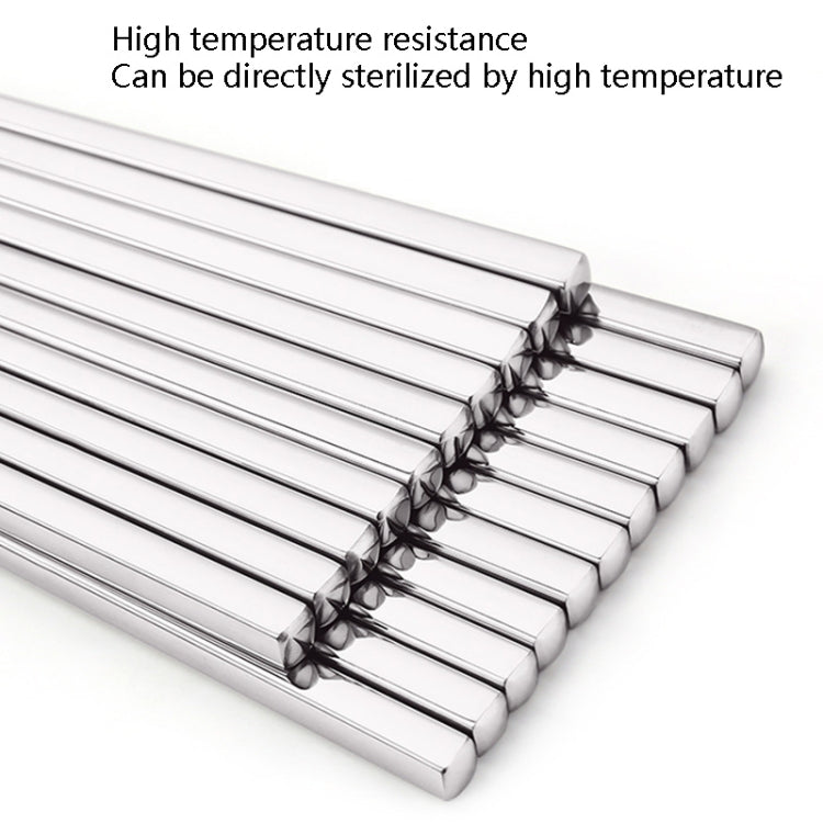 10 Pairs 304 Stainless Steel Chopsticks Non-Slip Tableware Children Chopsticks