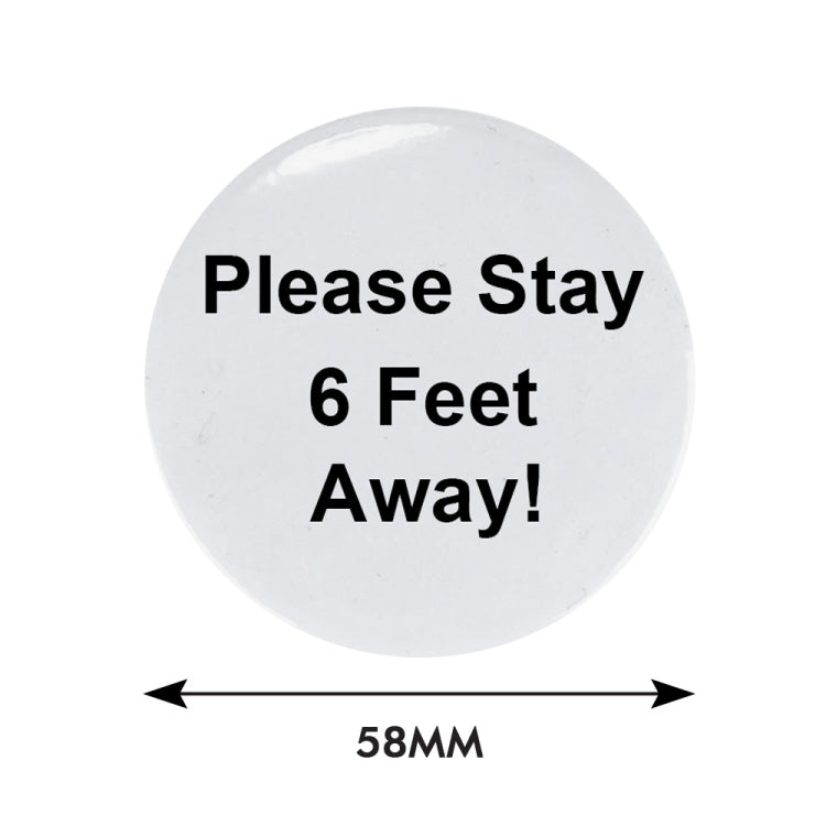 50 PCS 58mm Safety Distance Reminder Brooch