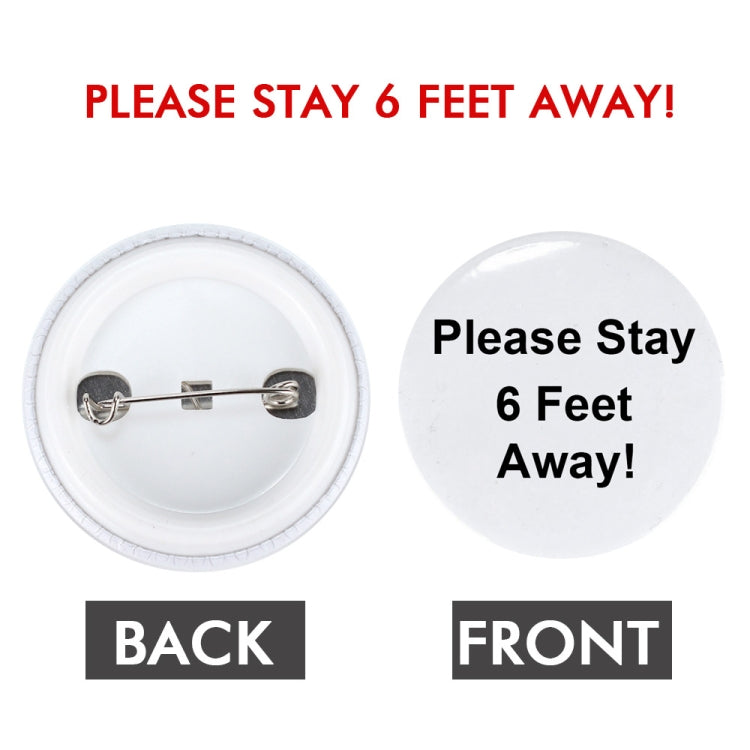 50 PCS 58mm Safety Distance Reminder Brooch