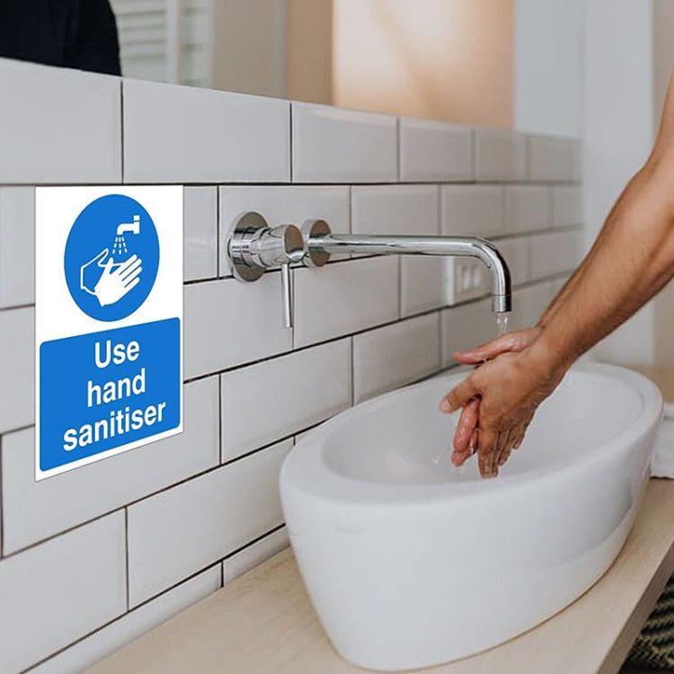10 PCS PVC Sticker Hand Washing Sign Sticker