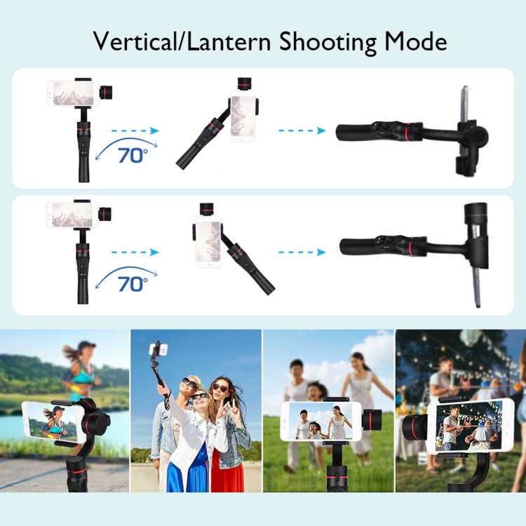 H2 Mobile Phone Stabilizer Three-Axis Anti-Shake Handheld Camera Gimbal Smart Camera Gimbal(Red)