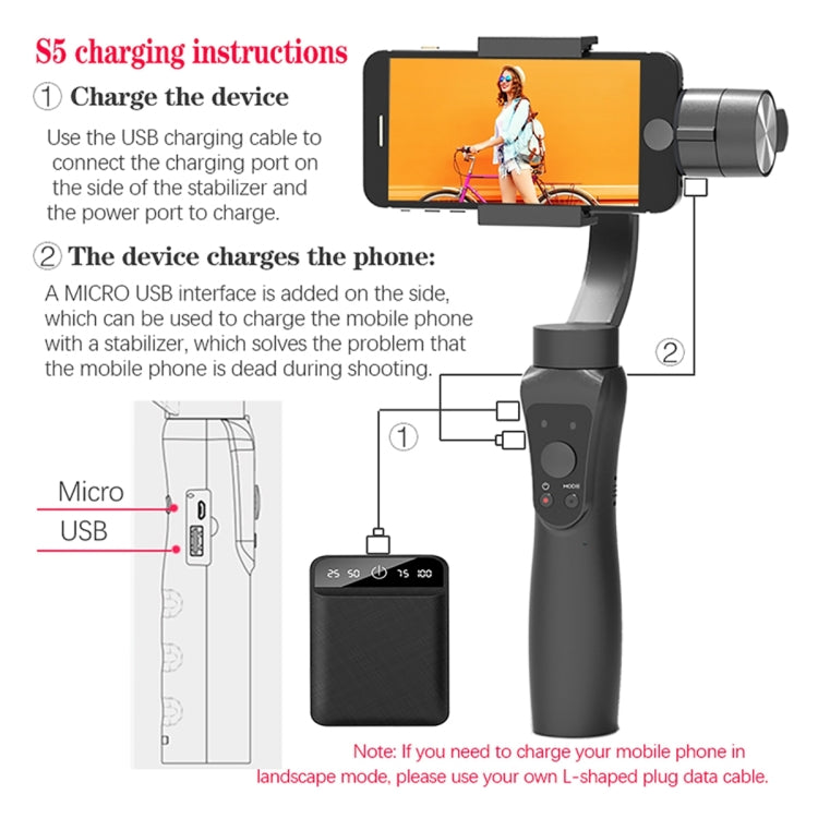 S5 Three-Axis Handheld Gimbal Mobile Phone Smart Anti-Shake Camera Panoramic Stabilizer