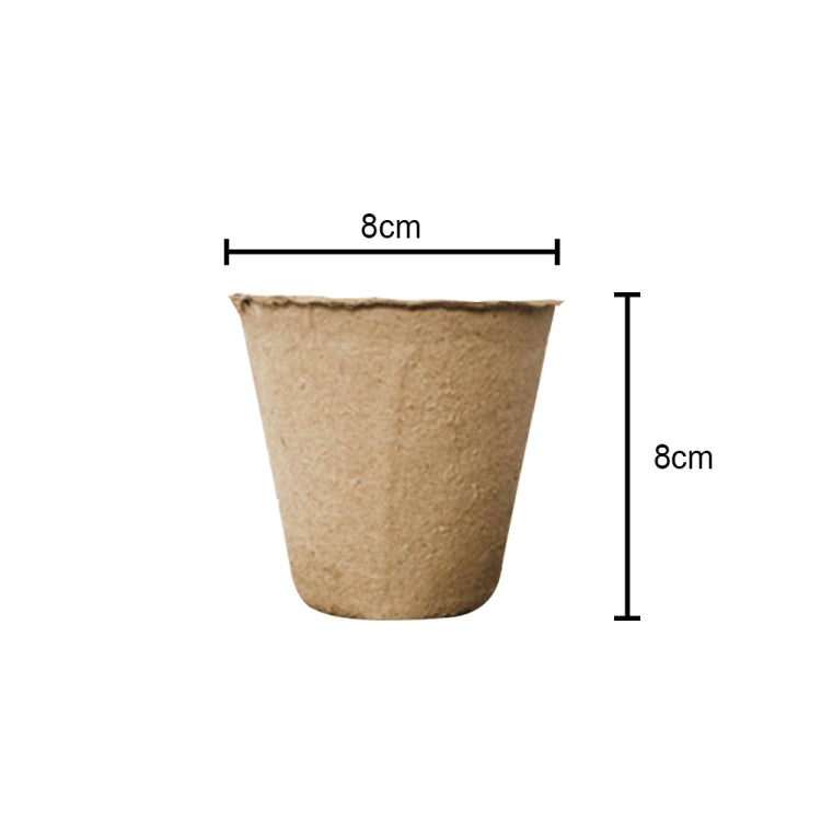 100 PCS Environmentally Friendly Practical Recyclable Paper Nursery Cups Straight Pulp Molded Flower Pots