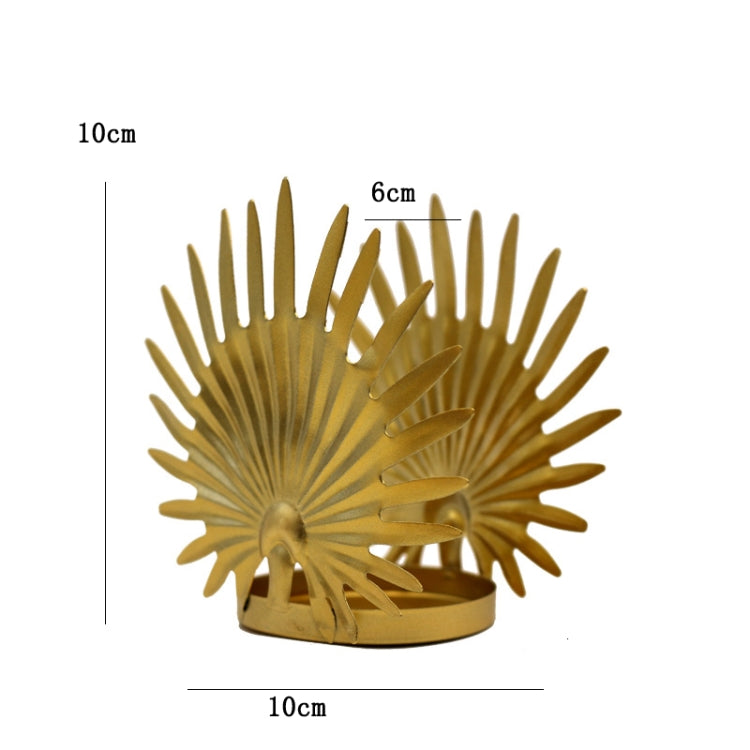 3 PCS Banquet Candle Holders Leaf-Shaped Desktop Decorations Household Candle Holders(Golden)
