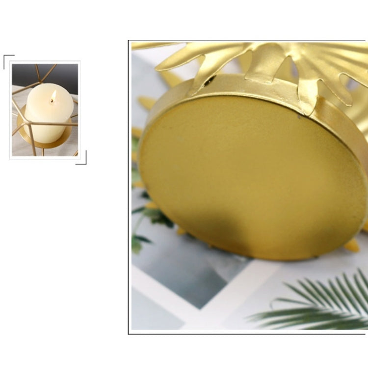 3 PCS Banquet Candle Holders Leaf-Shaped Desktop Decorations Household Candle Holders(Golden)