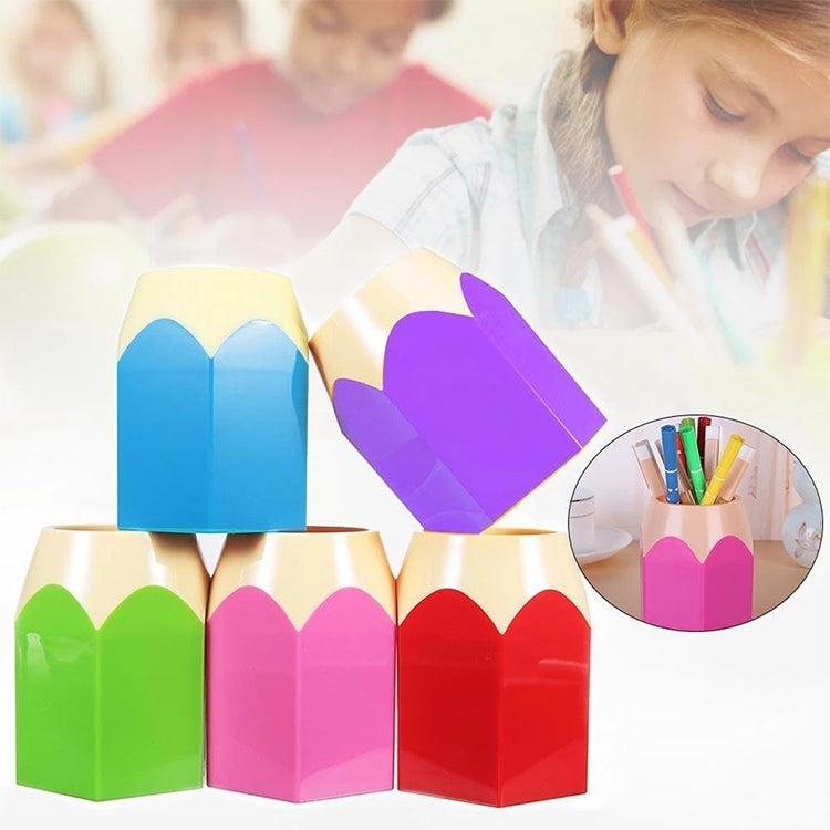 2 PCS Plastic Multifunction Pencil Shape Pen holder Removable Students Supplies Dual-Use Round Pen Holder
